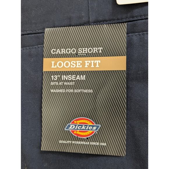 NWT! DICKIES! NAVY BLUE CARGO SHORTS, LOOSE FIT, CLASSIC WORK SHORTS! SZ 34 - Picture 7 of 9